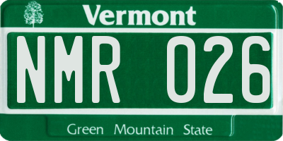 VT license plate NMR026