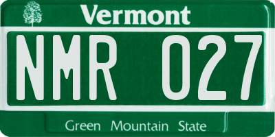 VT license plate NMR027