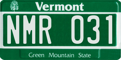 VT license plate NMR031