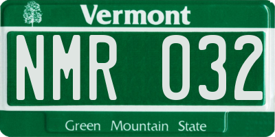 VT license plate NMR032