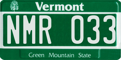 VT license plate NMR033