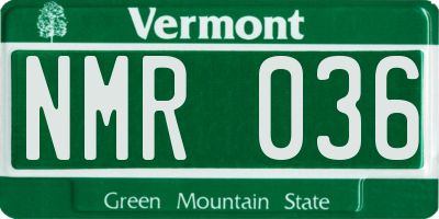 VT license plate NMR036