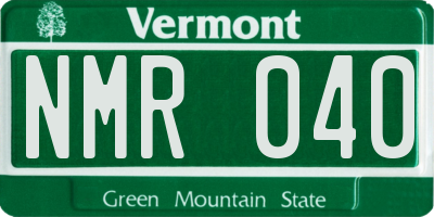 VT license plate NMR040