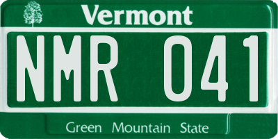 VT license plate NMR041