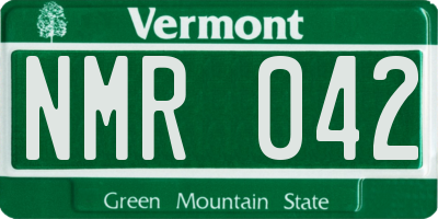 VT license plate NMR042