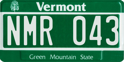 VT license plate NMR043