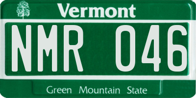 VT license plate NMR046