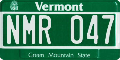 VT license plate NMR047