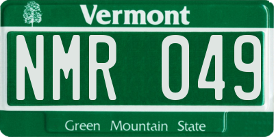 VT license plate NMR049