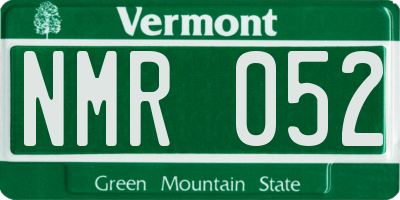 VT license plate NMR052