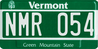 VT license plate NMR054