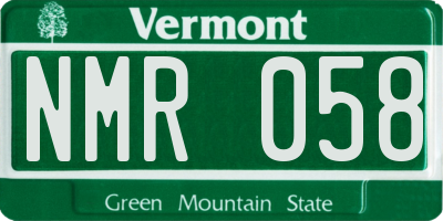 VT license plate NMR058