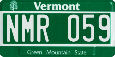 VT license plate NMR059