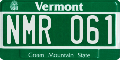 VT license plate NMR061