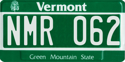 VT license plate NMR062