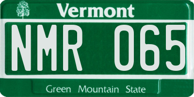 VT license plate NMR065