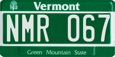 VT license plate NMR067