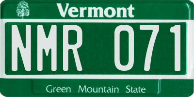VT license plate NMR071