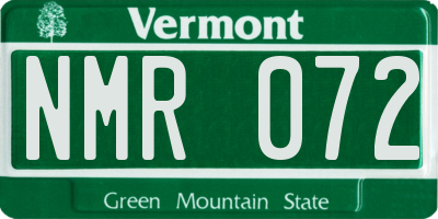 VT license plate NMR072