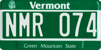 VT license plate NMR074