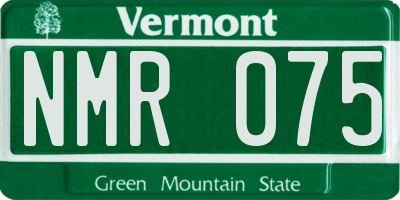 VT license plate NMR075