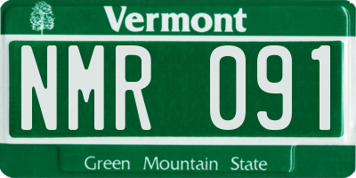VT license plate NMR091