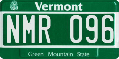 VT license plate NMR096