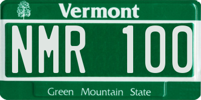 VT license plate NMR100