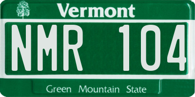 VT license plate NMR104