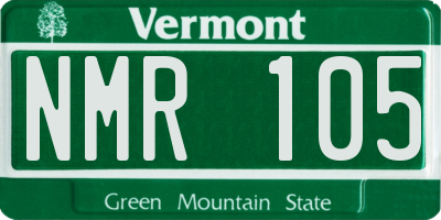 VT license plate NMR105