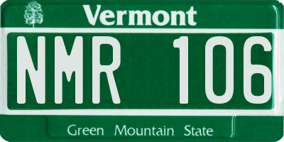 VT license plate NMR106