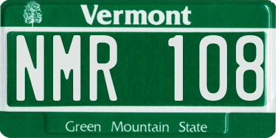 VT license plate NMR108