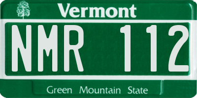 VT license plate NMR112