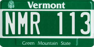 VT license plate NMR113