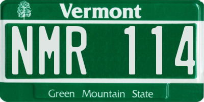 VT license plate NMR114