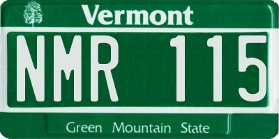 VT license plate NMR115