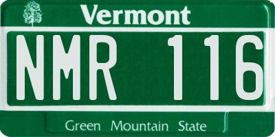 VT license plate NMR116