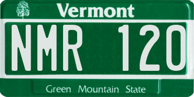 VT license plate NMR120