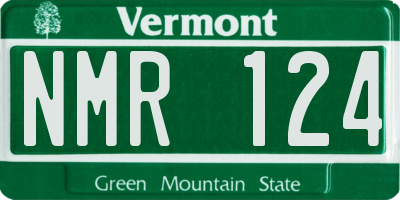 VT license plate NMR124