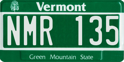 VT license plate NMR135