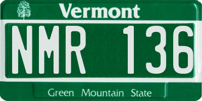 VT license plate NMR136