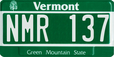 VT license plate NMR137