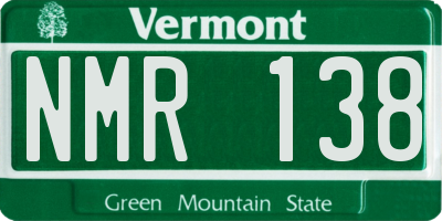 VT license plate NMR138