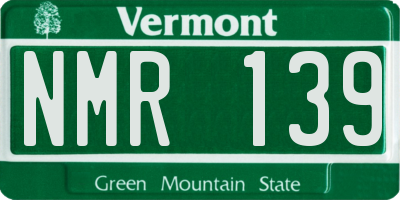 VT license plate NMR139