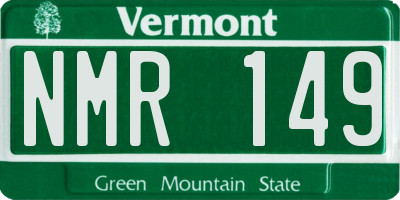 VT license plate NMR149