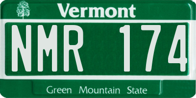 VT license plate NMR174