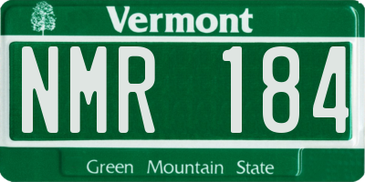 VT license plate NMR184
