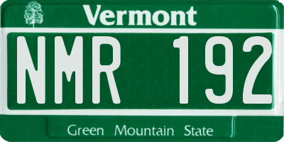 VT license plate NMR192