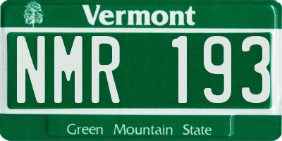 VT license plate NMR193