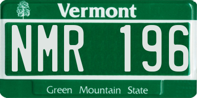 VT license plate NMR196